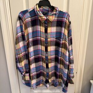 Talbots Multicolor Plaid Button-Down Shirt. Size 3x